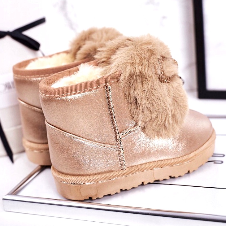 Bottes De Neige Enfant Avec Fourrure Or Rose Aurora doré 3