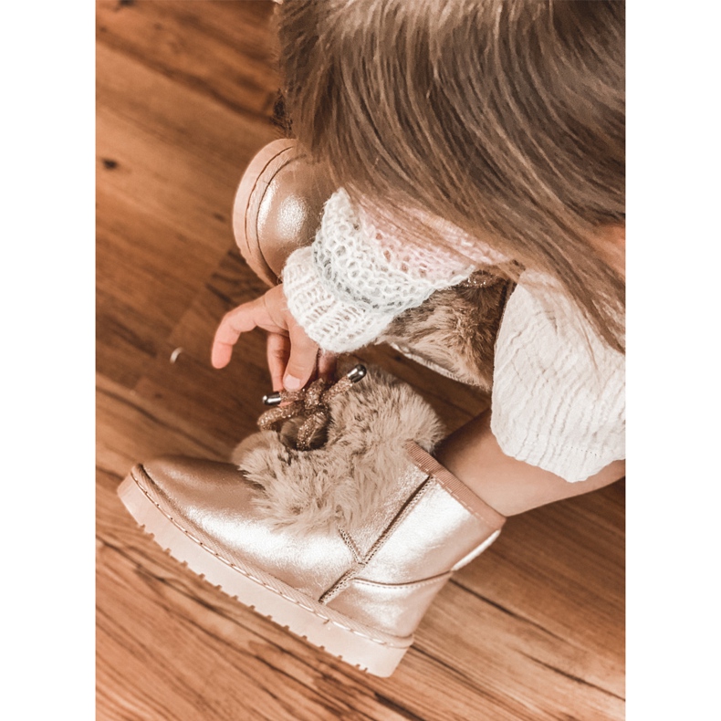 Bottes De Neige Enfant Avec Fourrure Or Rose Aurora d'or 6