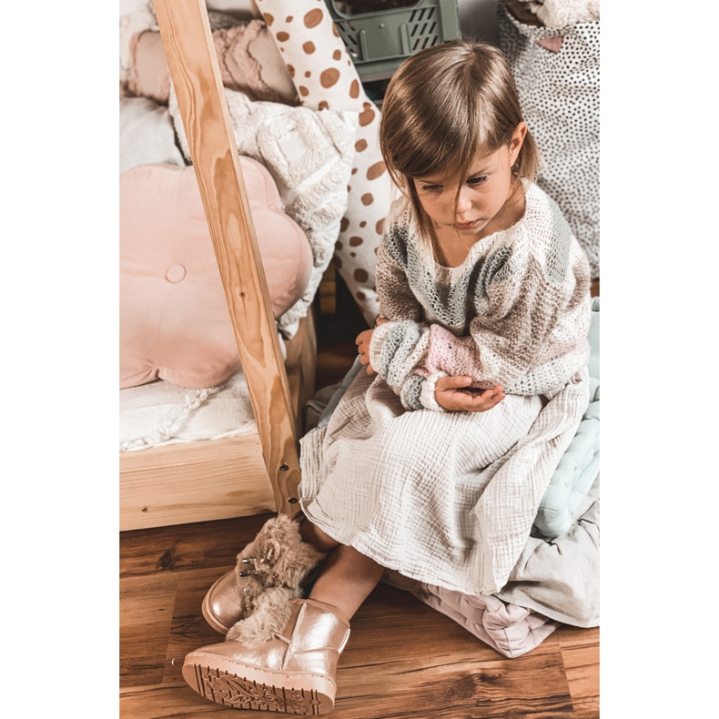 Bottes De Neige Enfant Avec Fourrure Or Rose Aurora d'or 5