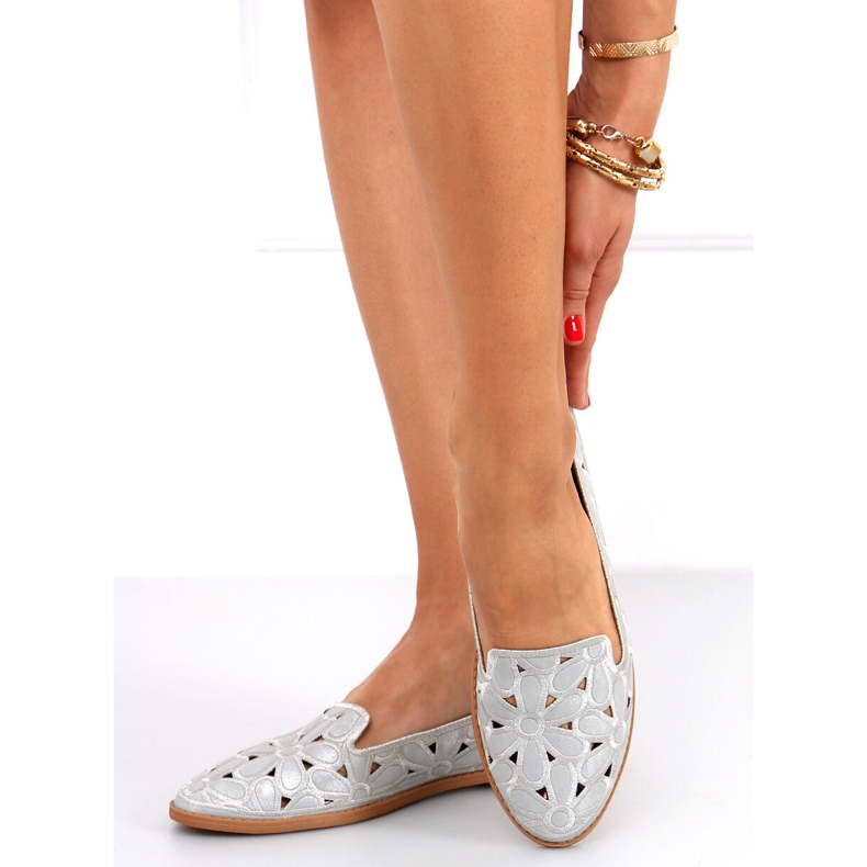 Ragna Silver ballerines ajourées gris 1