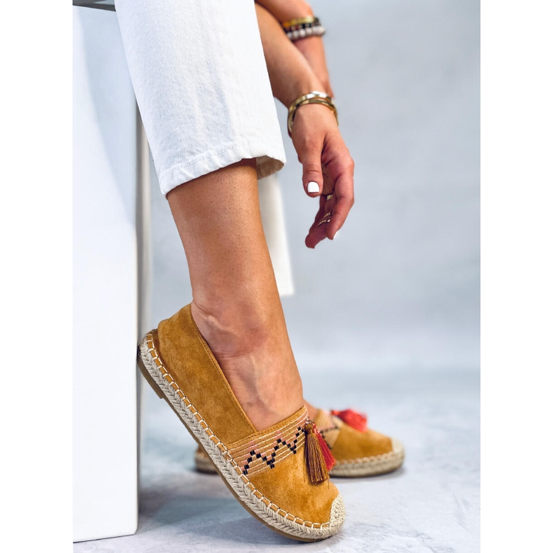 Espadrilles boho à franges Birna Camel brun 2