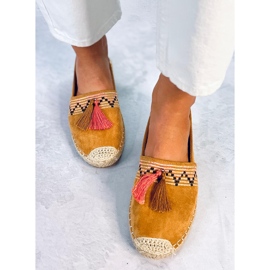 Espadrilles boho à franges Birna Camel brun 3