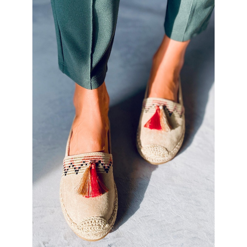 Espadrilles Boho à franges Birna Beige 2