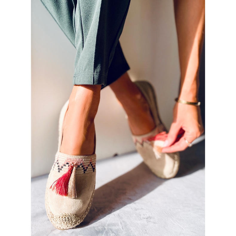 Espadrilles Boho à franges Birna Beige 1