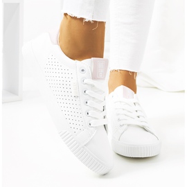 Baskets blanches femme Big Star HH274073 rose 2 Baskets blanches femme Big Star HH274073 rose 2