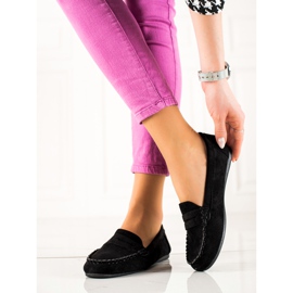 TRENDI Mocassins classiques en daim le noir 3