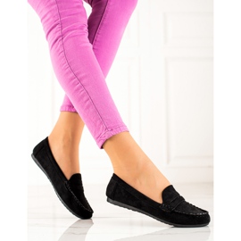 TRENDI Mocassins classiques en daim le noir 2