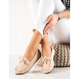 TRENDI Mocassins En Daim Avec Nœud beige 1