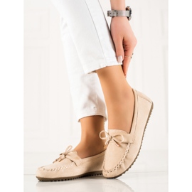 TRENDI Mocassins En Daim Avec Nœud beige 2