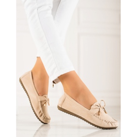 TRENDI Mocassins En Daim Avec Nœud beige 3