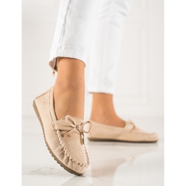 TRENDI Mocassins En Daim Avec Nœud beige 4