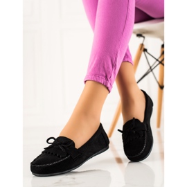 TRENDI Mocassins décontractés en daim le noir 2