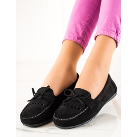 TRENDI Mocassins décontractés en daim le noir 4