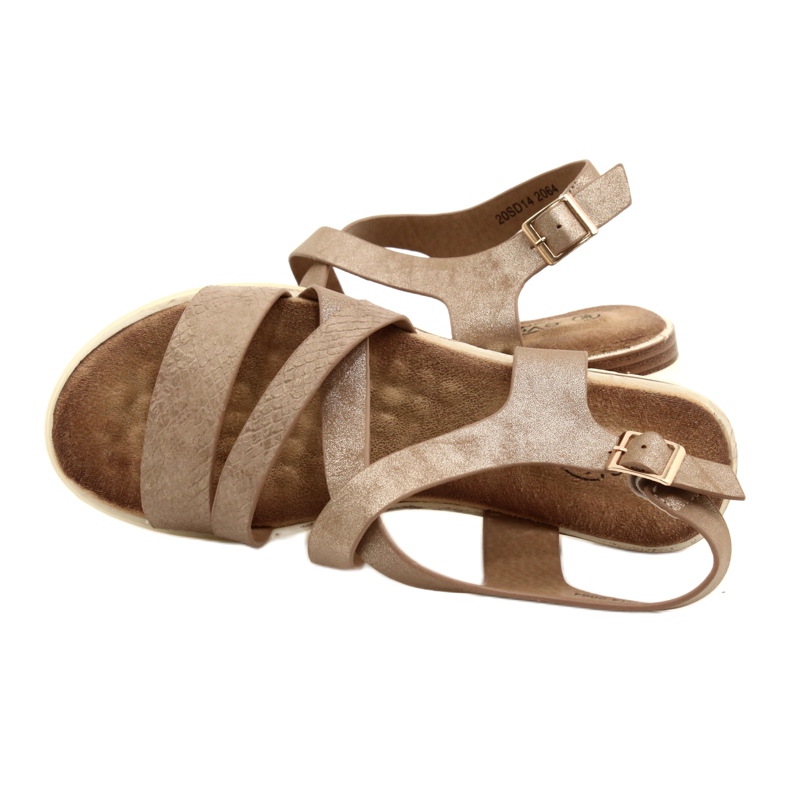 Sandales Golden Metallic Women's Evento 20SD14-2064 brun 5 Sandales Golden Metallic Women's Evento 20SD14-2064 brun 5