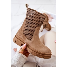 Bottes en cuir Workers Nicole Marron clair 2711 brun 1