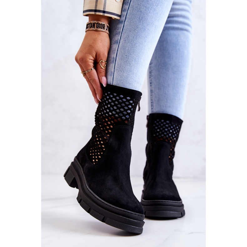 Bottes en cuir Workers Nicole Noir 2711 2