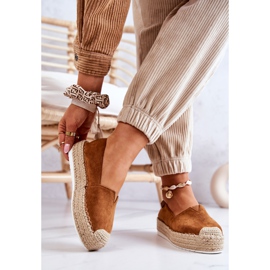 FB2 Espadrilles à enfiler en daim camel Lesley brun 3