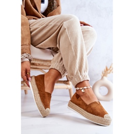 FB2 Espadrilles à enfiler en daim camel Lesley brun 4