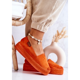 FB2 Espadrilles en daim à enfiler orange Lesley 1