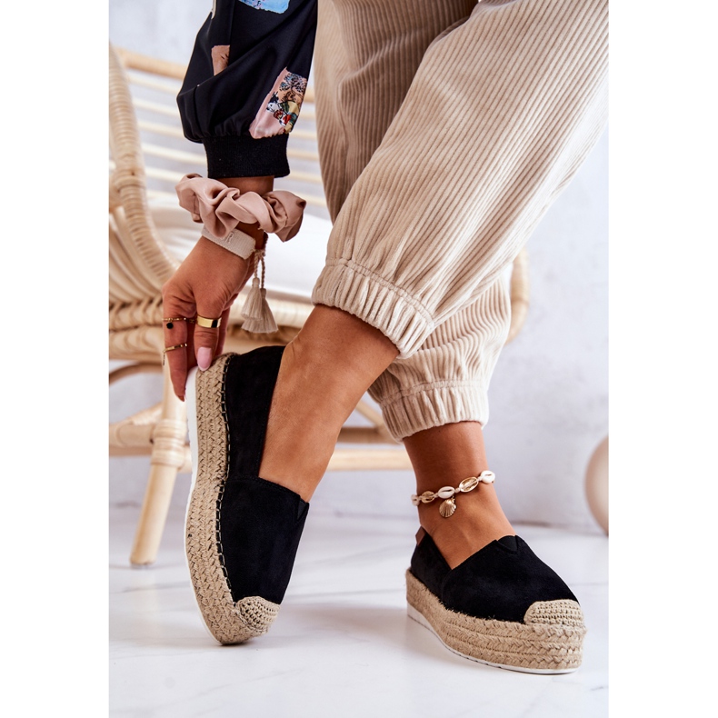 FB2 Espadrilles à enfiler en daim noires Lesley 2