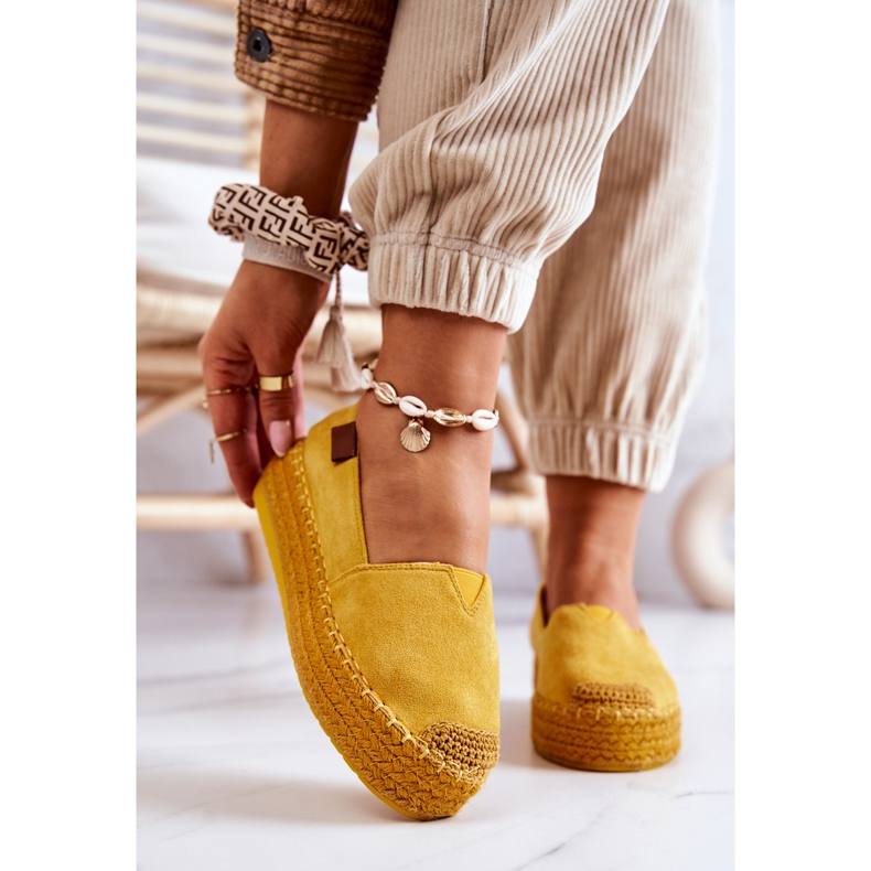 FB2 Espadrilles à enfiler en daim jaune Lesley 2