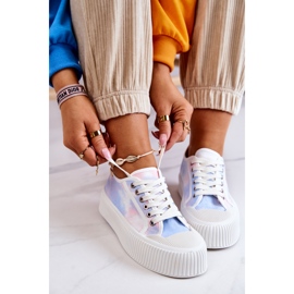 Baskets Basses Sur La Plateforme Bleu-Rose Mischa 1