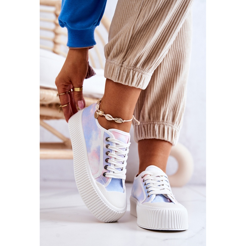 Baskets Basses Sur La Plateforme Bleu-Rose Mischa 2