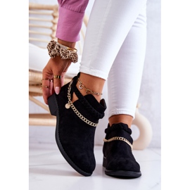 PS1 Bottes noires en daim avec chaîne Talitha le noir 1