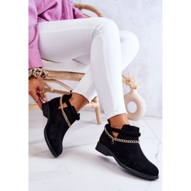 PS1 Bottes noires en daim avec chaîne Talitha le noir 4