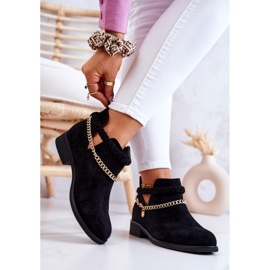 PS1 Bottes noires en daim avec chaîne Talitha le noir 2