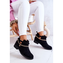 PS1 Bottes noires en daim avec chaîne Talitha le noir 3