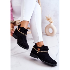 PS1 Bottes noires en daim avec chaîne Talitha le noir 5