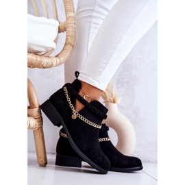 PS1 Bottes noires en daim avec chaîne Talitha le noir 7