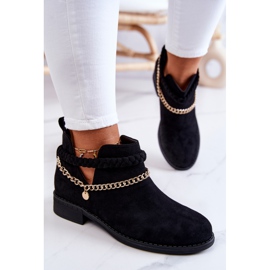 PS1 Bottes noires en daim avec chaîne Talitha le noir 6