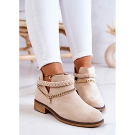 PS1 Boots Daim Avec Chaîne Beige Talitha 9