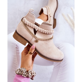 PS1 Boots Daim Avec Chaîne Beige Talitha 1
