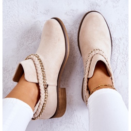 PS1 Boots Daim Avec Chaîne Beige Talitha 3