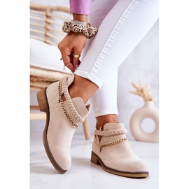 PS1 Boots Daim Avec Chaîne Beige Talitha 5