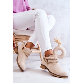 PS1 Boots Daim Avec Chaîne Beige Talitha 8