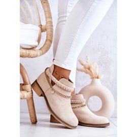 PS1 Boots Daim Avec Chaîne Beige Talitha 6