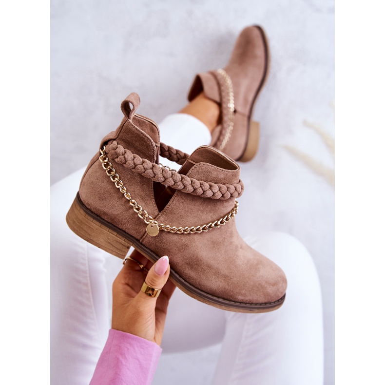 PS1 Bottines En Daim Avec Une Chaîne Marron Talitha brun 1