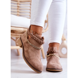 PS1 Bottines En Daim Avec Une Chaîne Marron Talitha brun 2