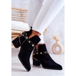 PS1 Bottes Femme Daim Avec Chaînes Noir Tracy le noir 4