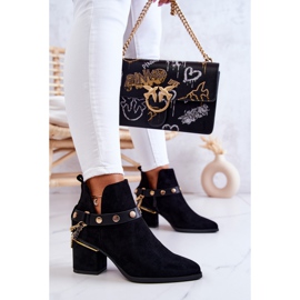 PS1 Bottes Femme Daim Avec Chaînes Noir Tracy le noir 3