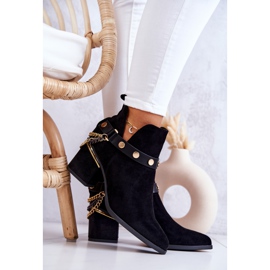 PS1 Bottes Femme Daim Avec Chaînes Noir Tracy le noir 5
