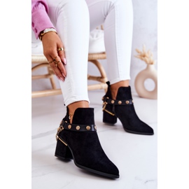 PS1 Bottes Femme Daim Avec Chaînes Noir Tracy le noir 6