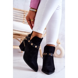 PS1 Bottes Femme Daim Avec Chaînes Noir Tracy le noir 2