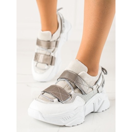 TRENDI Baskets Avec Velcro Mode gris 2