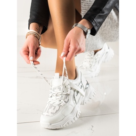 TRENDI Baskets à la mode avec des paillettes blanche 1