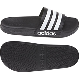 Chaussons Adidas Adilette Shower AQ1701 blanche le noir 1 Chaussons Adidas Adilette Shower AQ1701 blanche le noir 1